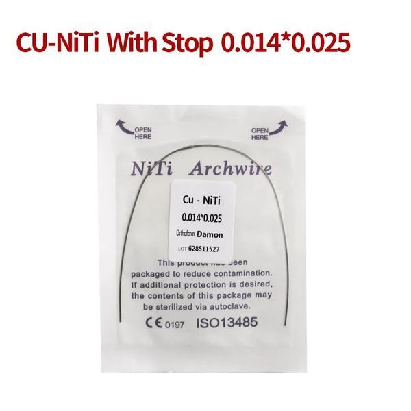 Дуга ортодонтична Cu NiTi із стопором Ку Ні Ті (Ovoid/Natural/Damon) Upper/Lower (1шт) 2464394002 фото